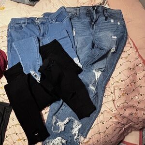 Kendall & Kylie Blue and Black Skinny Jeans
